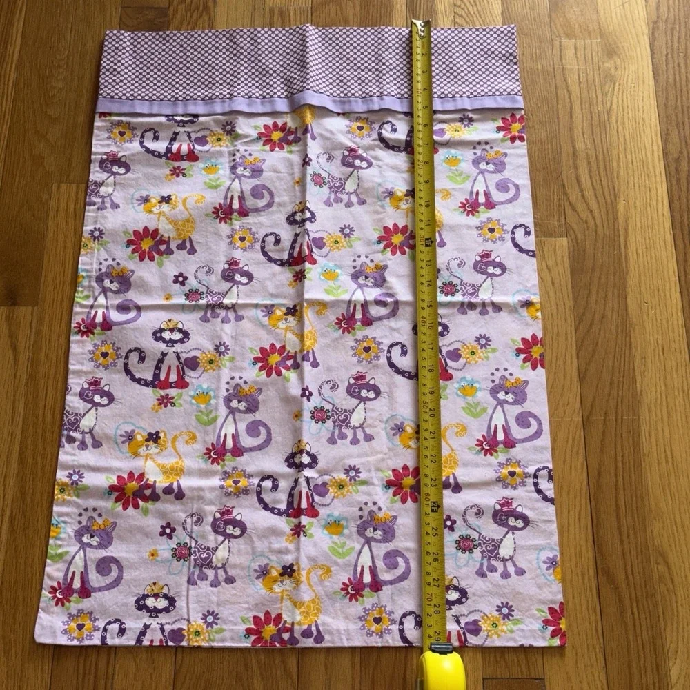 Handmade Cat Pillowcase Purple Floral Cute Kids Bedding Cartoon Soft Gift